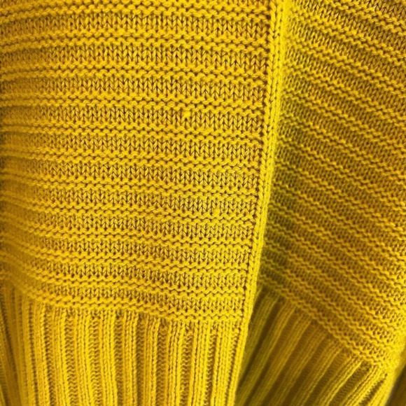 Apt. 9 Yellow Mock Neck Sweater Size XL Long Sleeves Chunky Knit Pullover Top - Picture 7 of 8